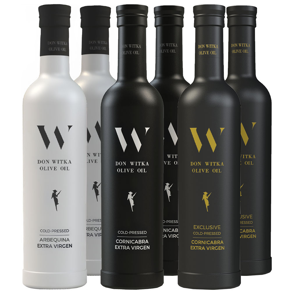 Arbequina, Cornicabra ja Cornicabra Exclusive Sixpack